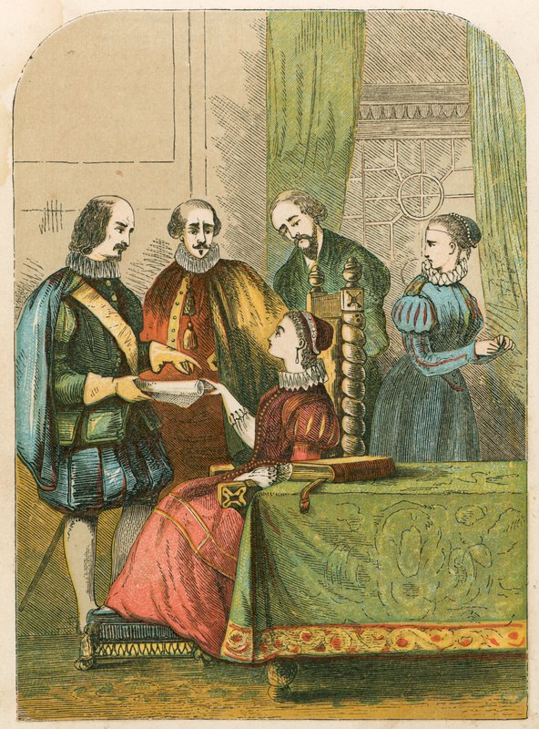 Lady Jane Gray ba om å ta imot kronen av English School