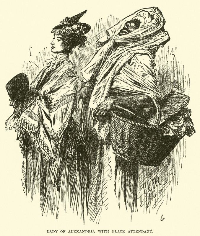 Lady of Alexandria med Black Attendant av English School