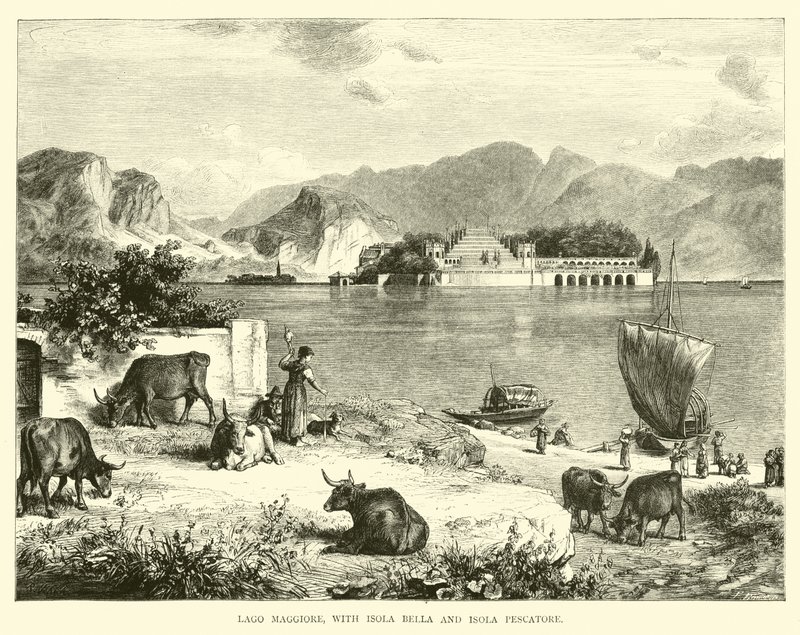 Lago Maggiore, med Isola Bella og Isola Pescatore av English School