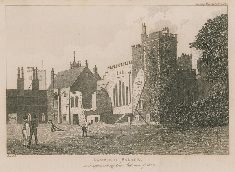 Lambeth Palace slik det så ut høsten 1829 av English School