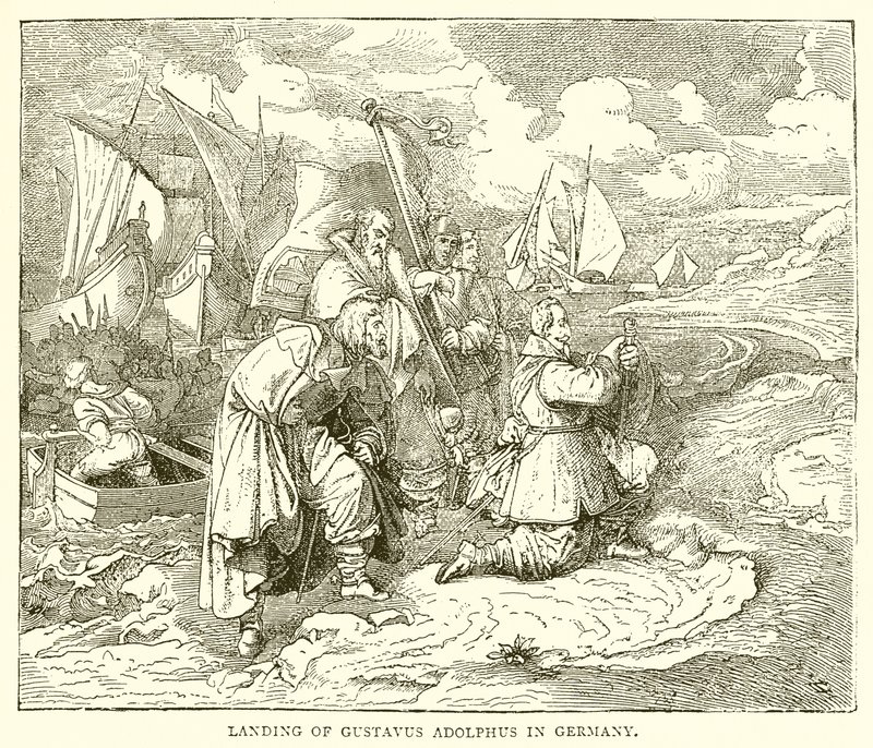 Landing av Gustavus Adolphus i Tyskland av English School