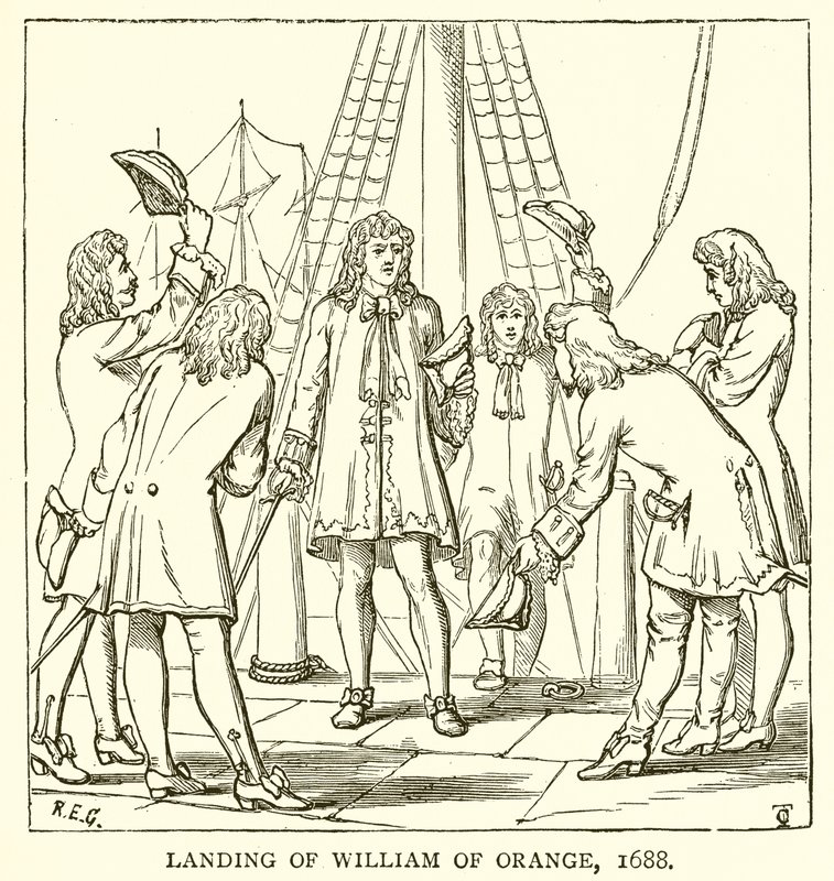 Landing av William av Orange, 1688 av English School