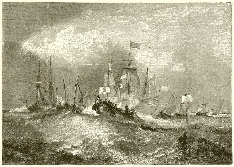 Landing av William av Orange ved Torbay av English School