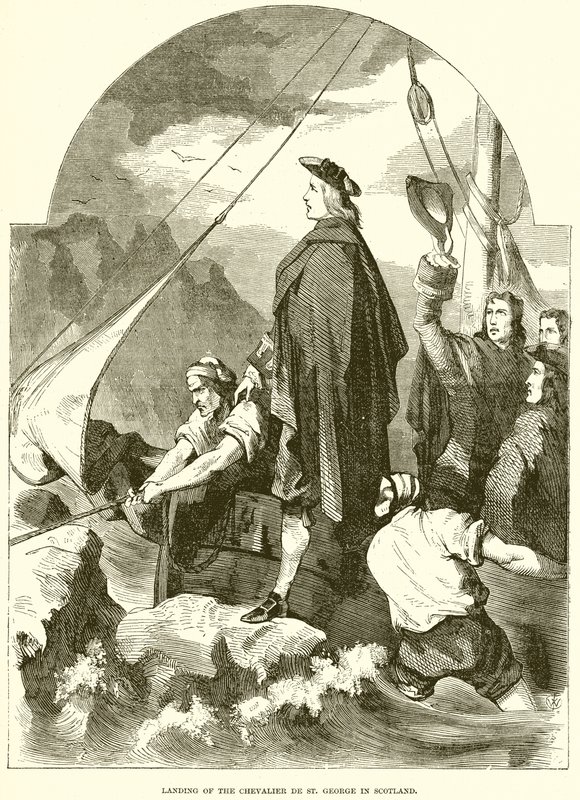 Landing av Chevalier de St. George i Skottland av English School