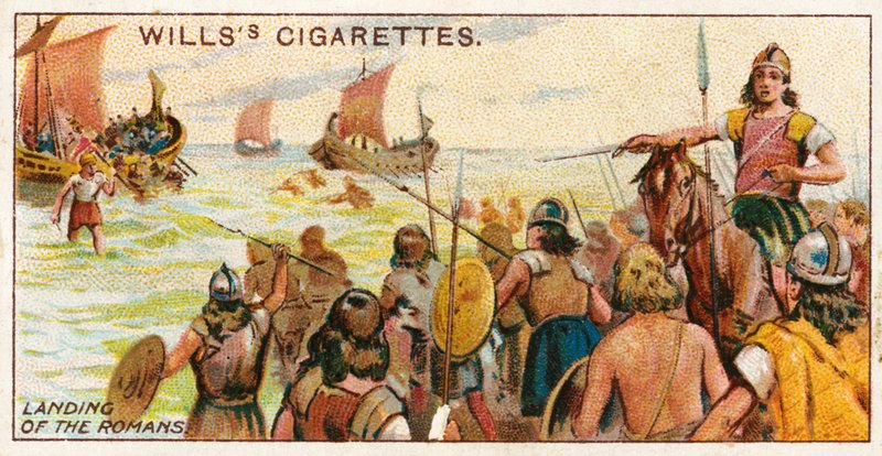 Romernes landgang i 55 f.Kr av English School