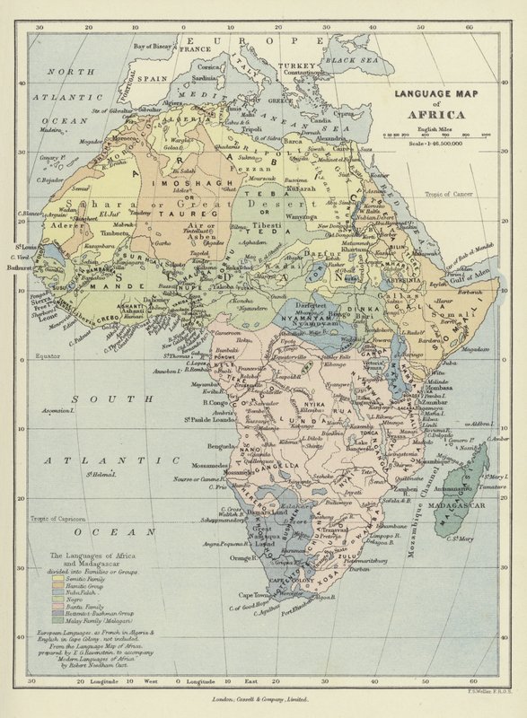 Språkkart over Afrika av English School