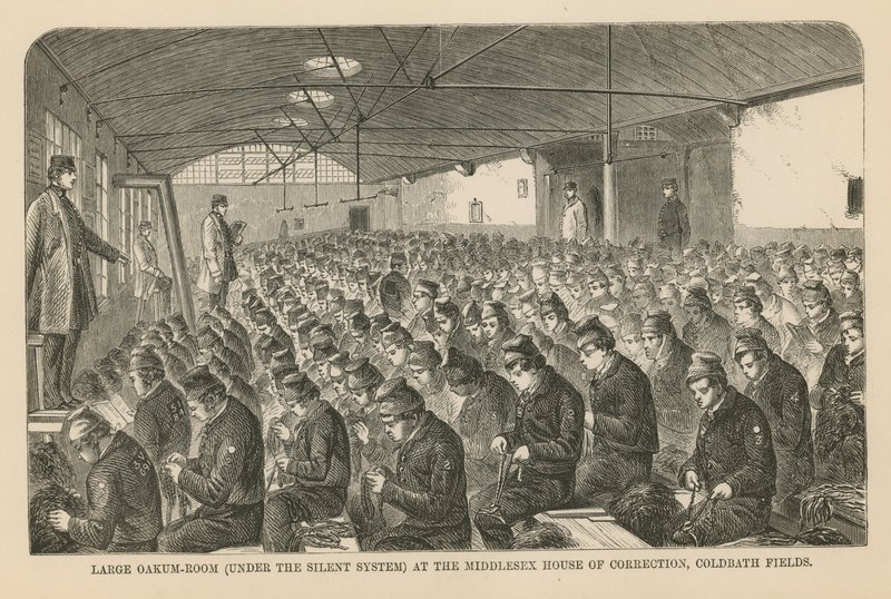 Stort eik-rom på Middlesex House of Correction av English School
