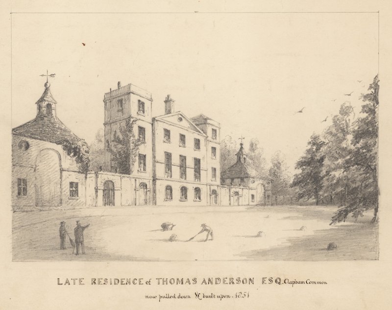 Sen residens for Thomas Anderson, Clapham Common, Surrey av English School