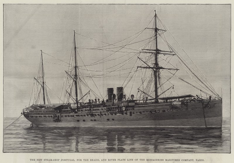 Lansering av en væpnet australsk passasjerdamper, Courier, ved Wallsend-on-Tyne (gravering) av English School