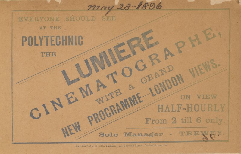 Brosjyre reklame Lumiere Cinematograph av English School