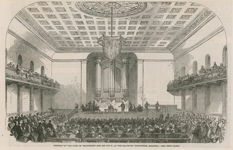 Forelesning om hertugen av Wellington og hans tid, ved Beamont Institution, Mile End av English School