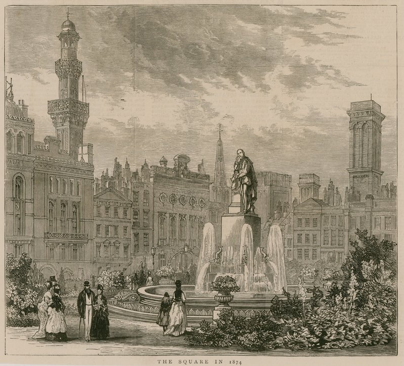 Leicester Square, London, i 1874 av English School