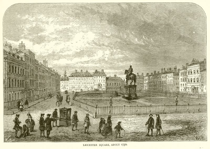 Leicester Square, ca 1750 av English School