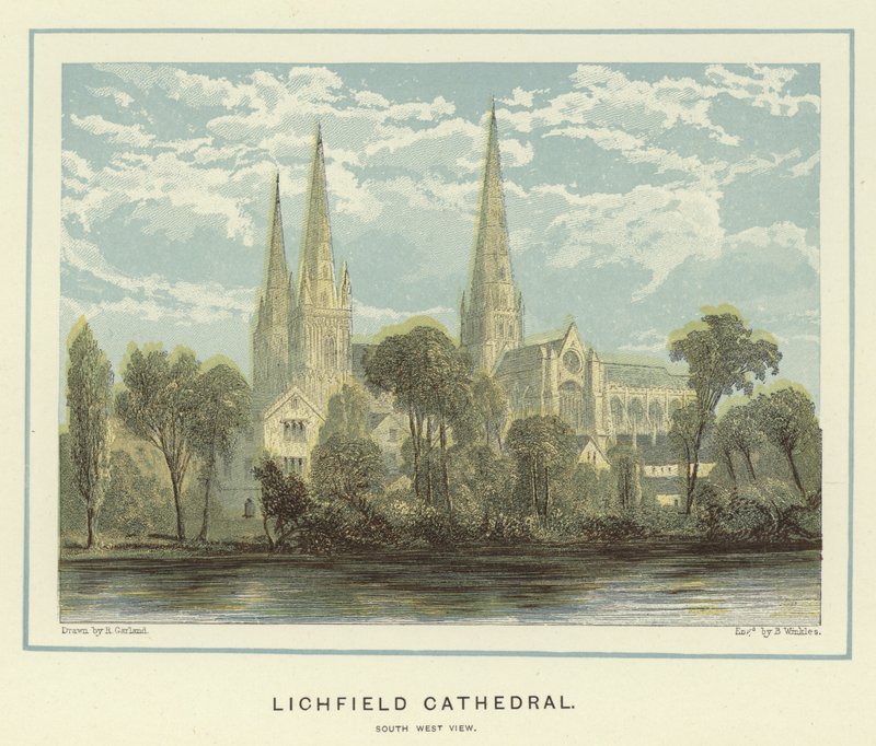 Lichfield Cathedral, sørvest utsikt av English School