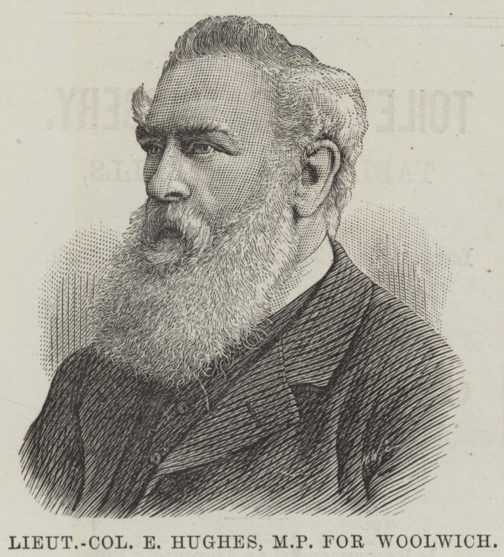 Oberstløytnant E Hughes, MP for Woolwich (gravering) av English School