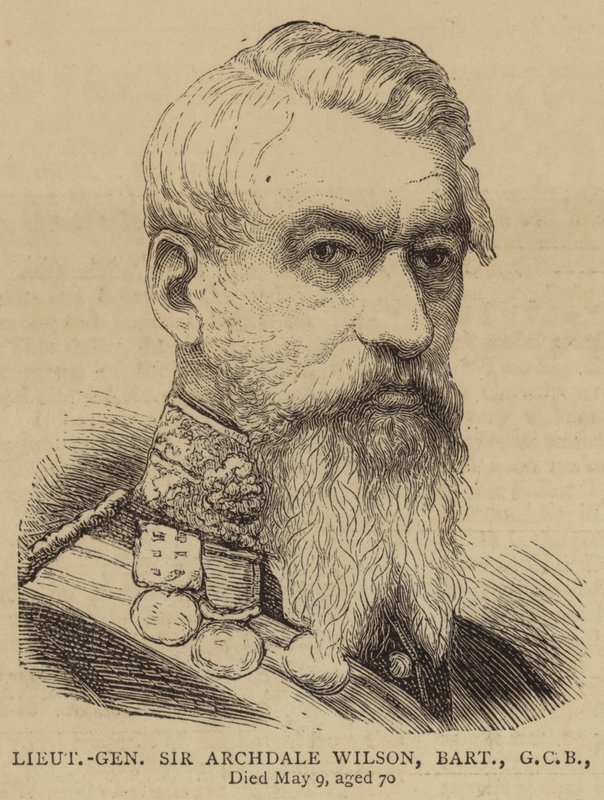 Generalløytnant Sir Archdale Wilson, Baronet, GCB (gravering) av English School