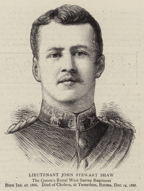 Løytnant John Stewart Shaw (gravering) av English School