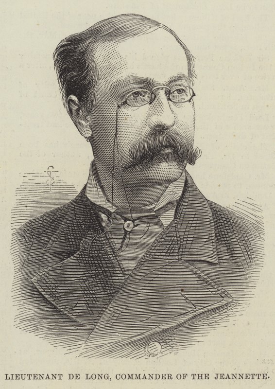Løytnant de Long, sjef for Jeannette (gravering) av English School