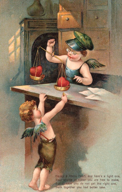 Lett og tungt hjerte (chromolitho) av English School