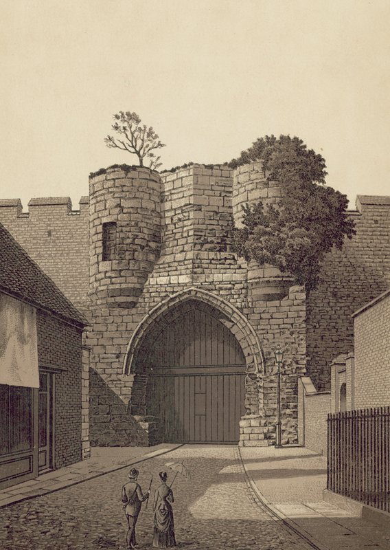 Lincoln, Castle Gateway (litho) av English School