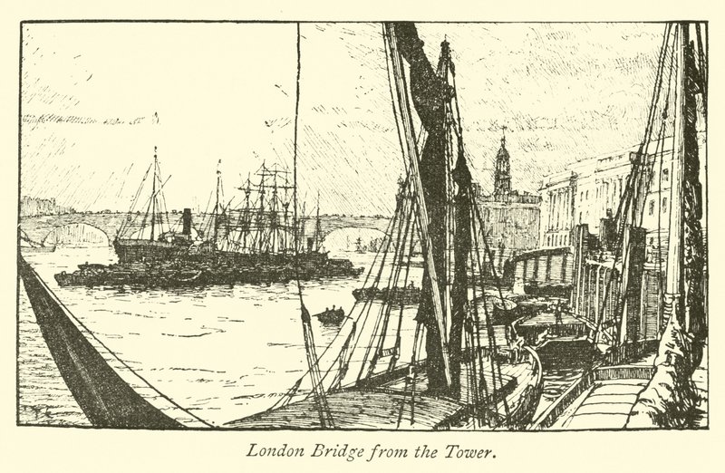 London Bridge fra Tower av English School