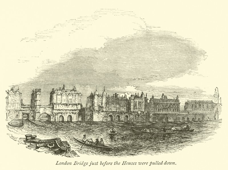 London Bridge like før husene ble revet ned av English School