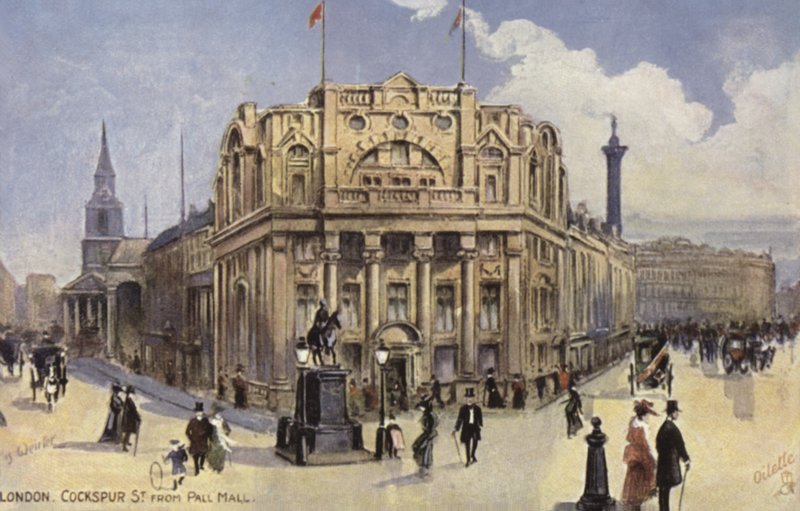 London, Cockspur Street fra Pall Mall av English School