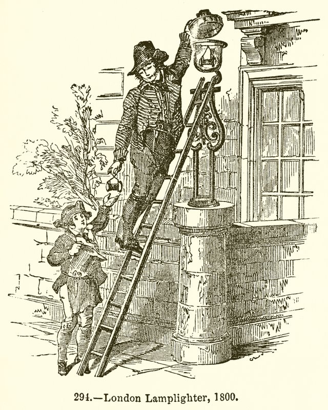 London Lamplighter, 1800 av English School