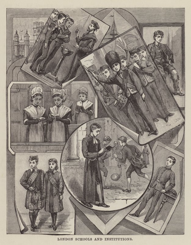 London skoler og institusjoner (gravering) av English School