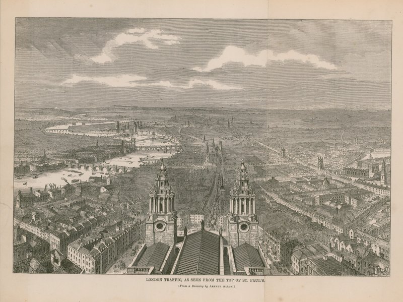London Trafikk sett fra toppen av St Pauls av English School