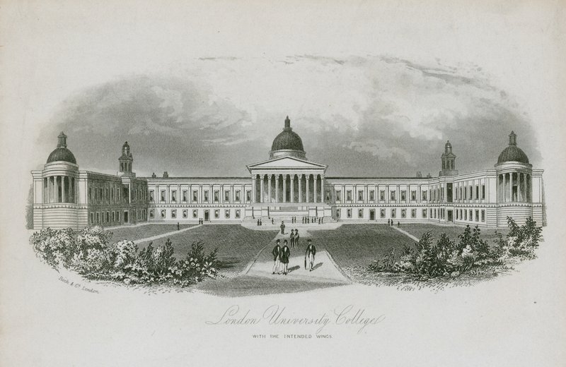 London University College, med de tiltenkte vingene av English School