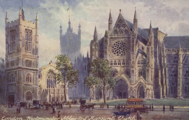 London, Westminster Abbey og St Margarets Church av English School