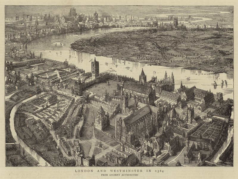 London og Westminster i 1584 av English School