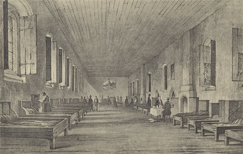 Langt kammer, 1844 (gravyr) av English School