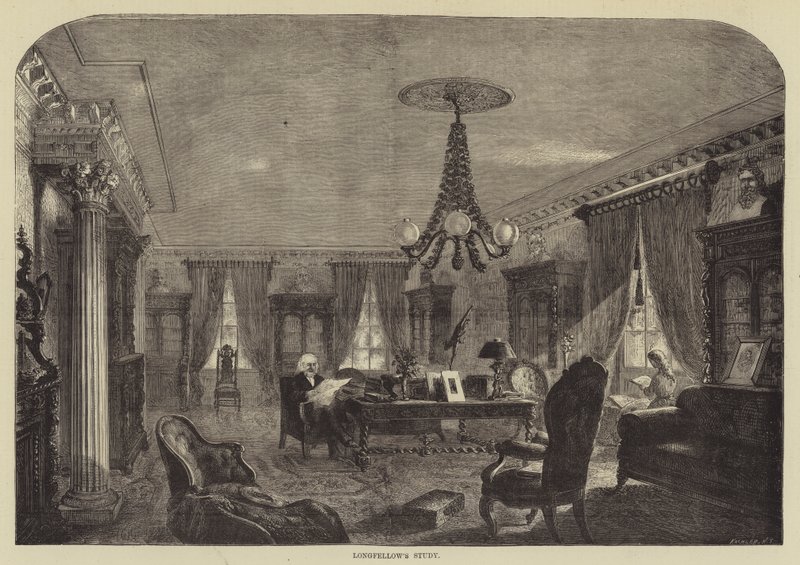 Longfellow's Study (gravering) av English School