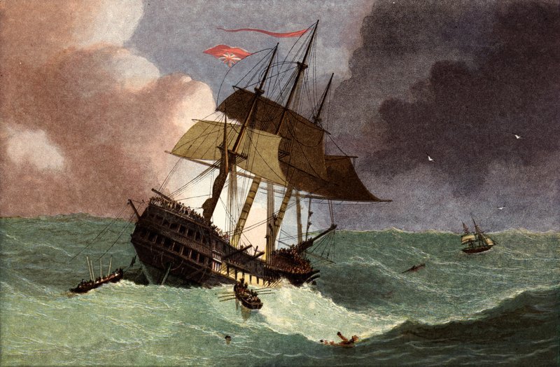 Tap av Kent East Indiaman av English School