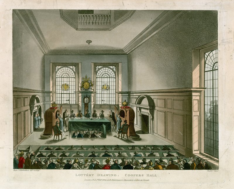 Loddtrekning i Coopers Hall av English School