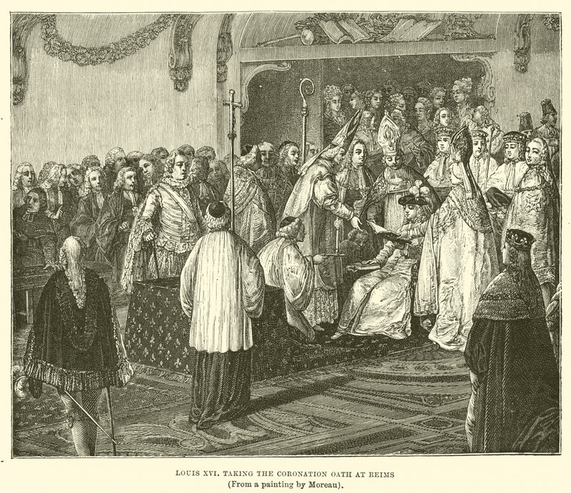 Ludvig XVI avlegger kroningseden i Reims av English School
