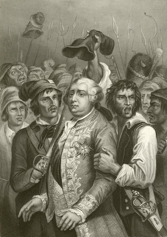 Louis XVI truet av mobben på deres besøk i Tuileriene av English School