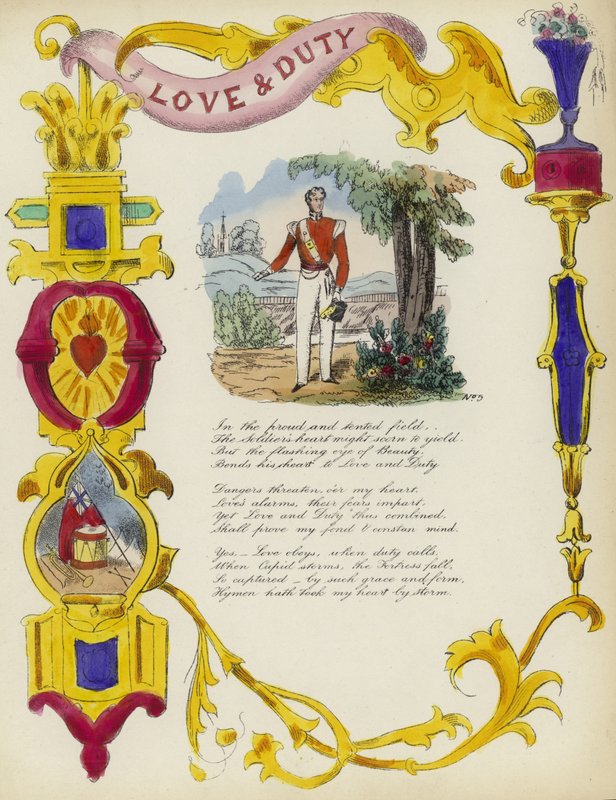 Love & Duty, British Valentines-kort av English School