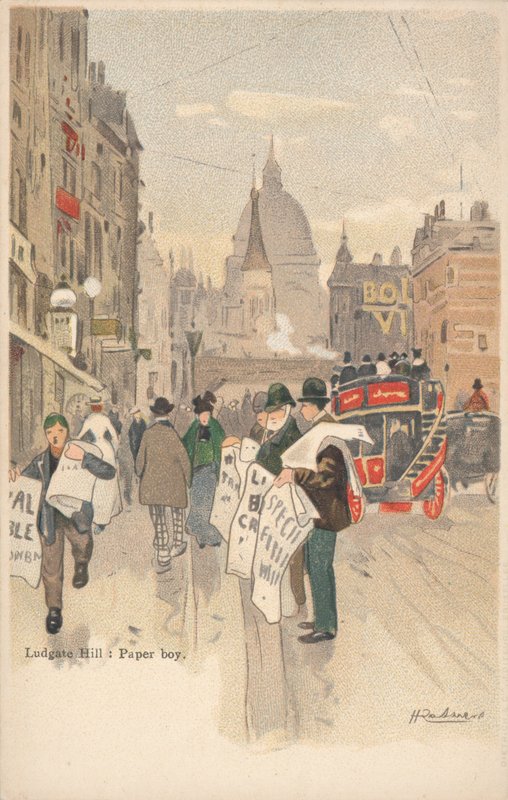 Ludgate Hill, London, papirgutt av English School