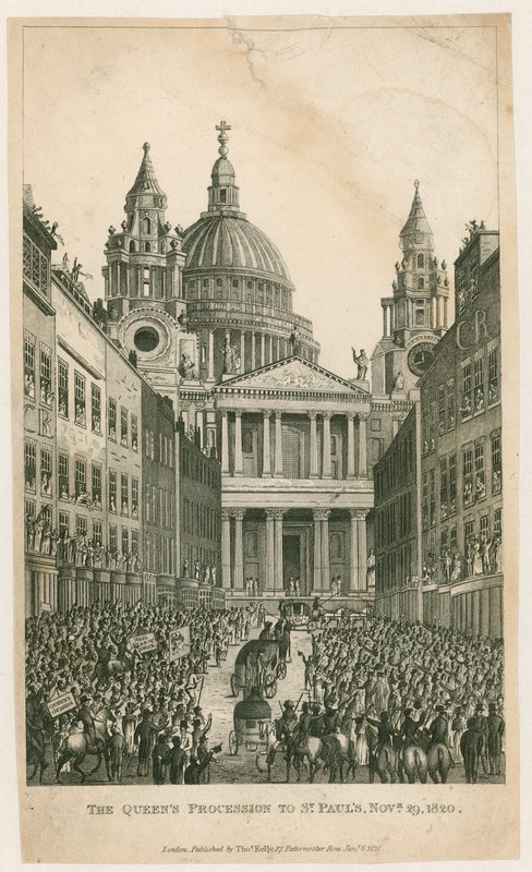 Ludgate Hill. Queens Procession til St Pauls, 29. november 1820 av English School