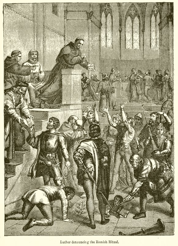 Luther fordømmer det romerske ritualet av English School