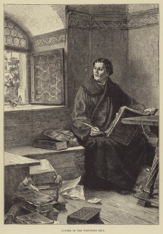 Luther i Wartburg-cellen (gravering) av English School