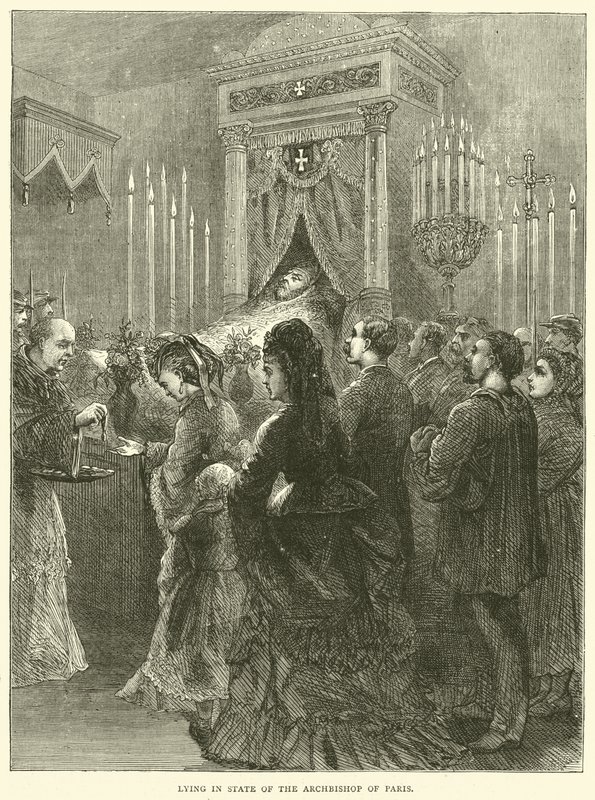 Ligger i staten til erkebiskopen av Paris, 1871 av English School
