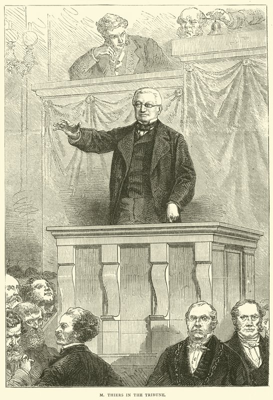 M Thiers i Tribune, 1871 av English School