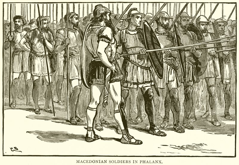 Makedonske soldater i Phalanx av English School