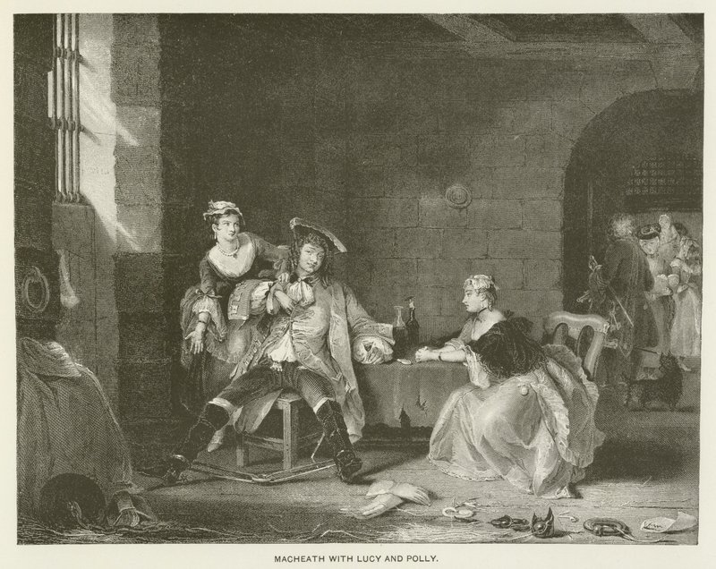 Macheath med Lucy og Polly (gravering) av English School