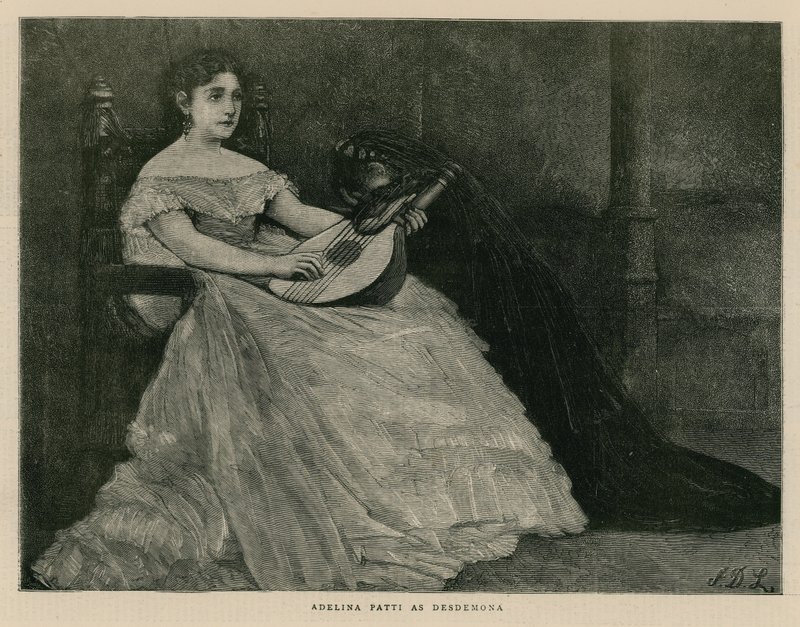 Madame Adelina Patti, operasanger, som Desdemona av English School