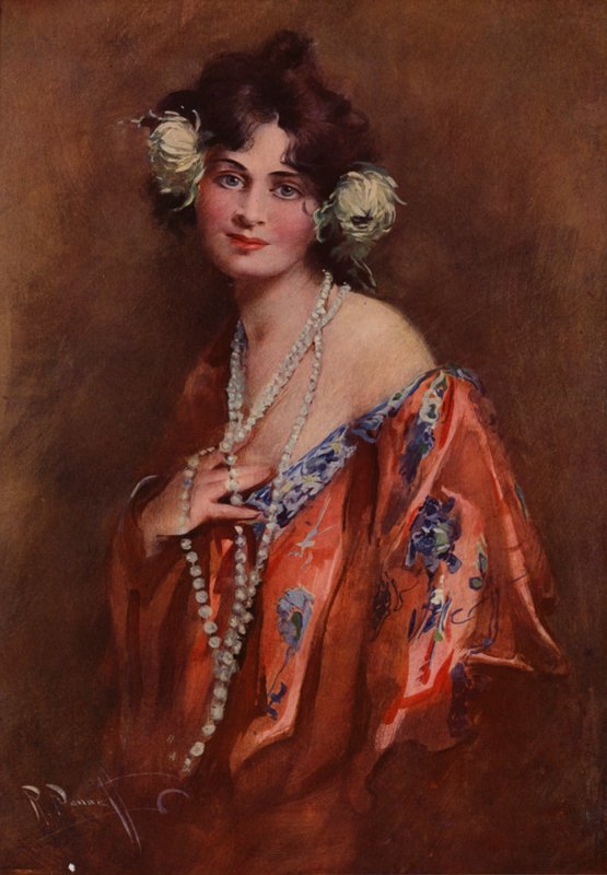Madame Chrysanthemum (farge litho) av English School